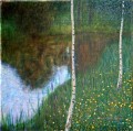 Au bord du lac avec bouleaux Gustav Klimt paysages ruisseaux